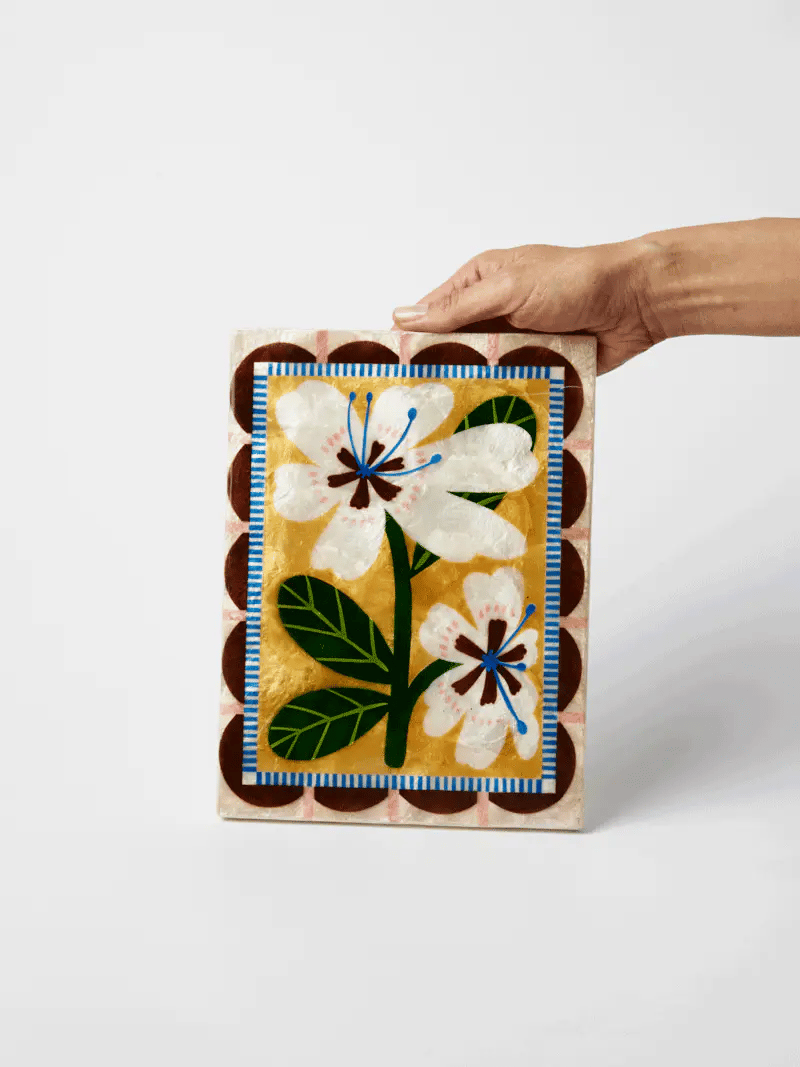 Bloom Nouveau White Rectangle