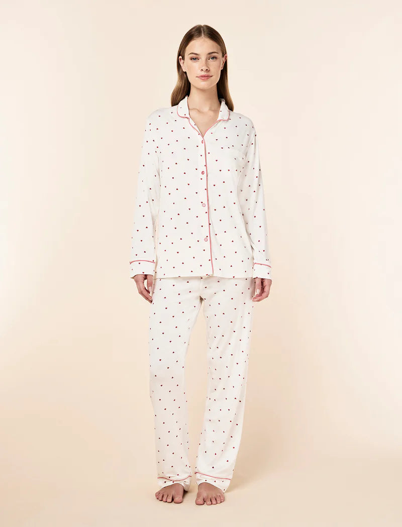 Kate Modal Soft Full Length PJ Set - Desert Rose Hearts
