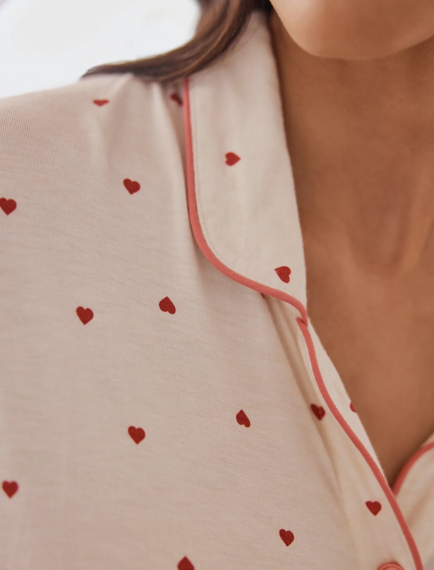 Kate Modal Soft Full Length PJ Set - Desert Rose Hearts