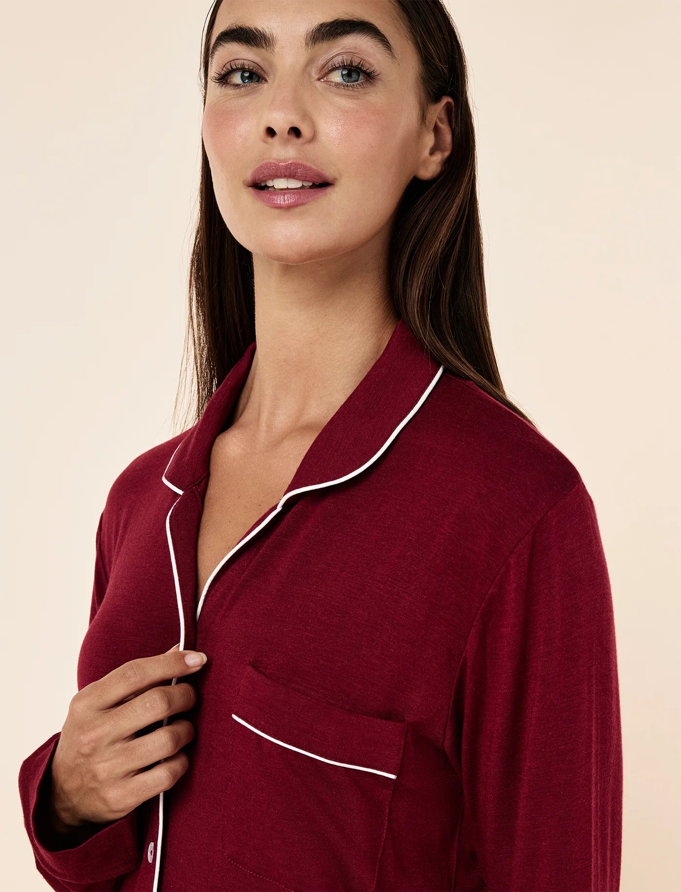 Kate Modal Soft Full Length PJ Set - Ruby