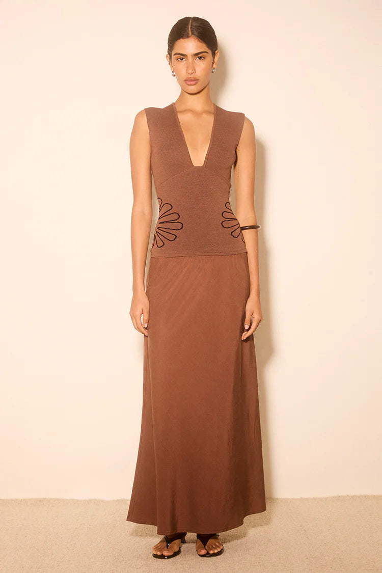 Venture Knit Combo Dress - Cacao