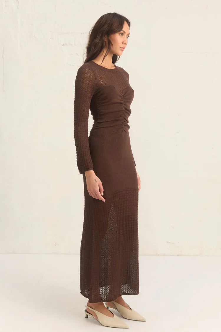 Onika Knit Dress - Mahogany