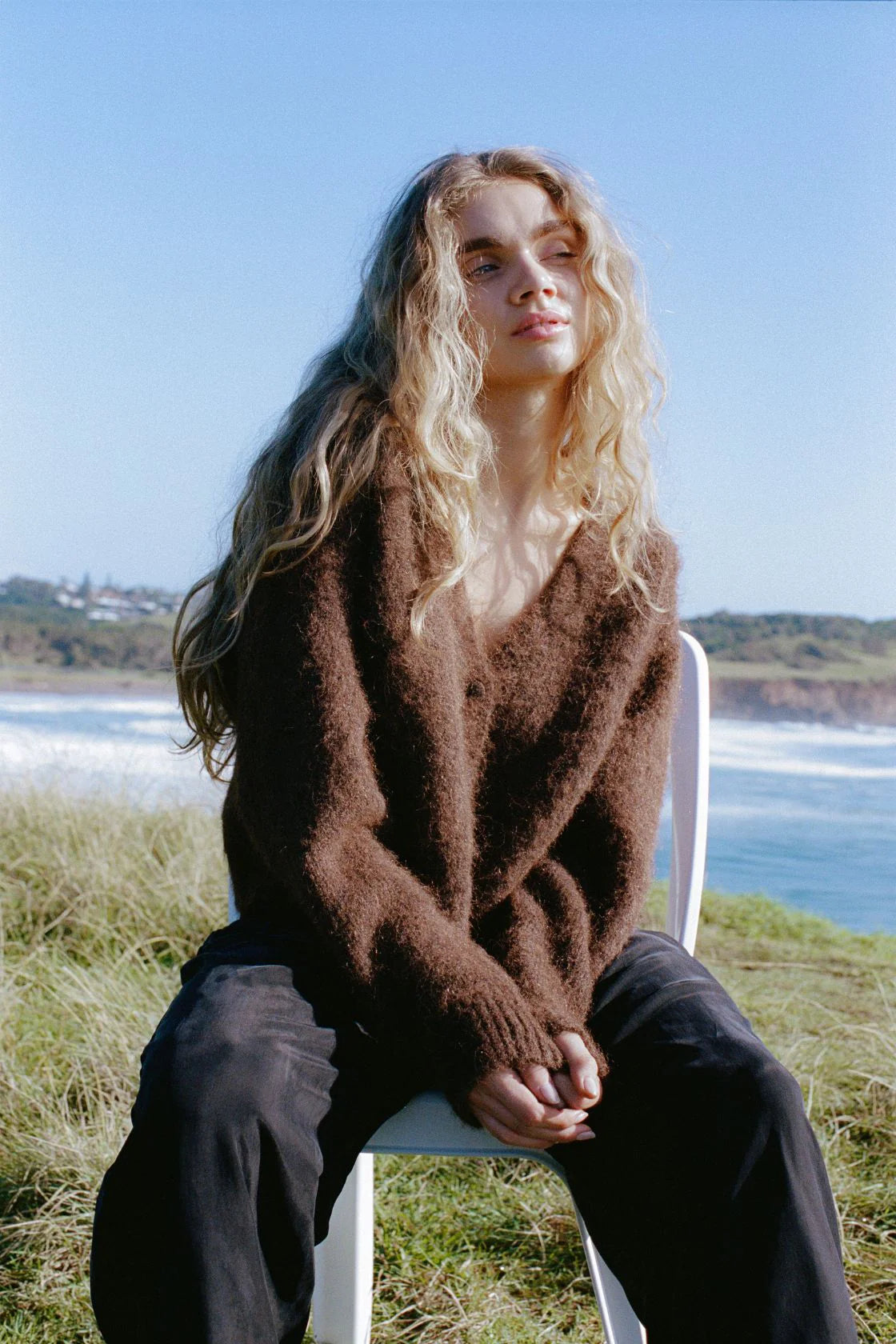 Liora Fluffy Cardigan - Espresso