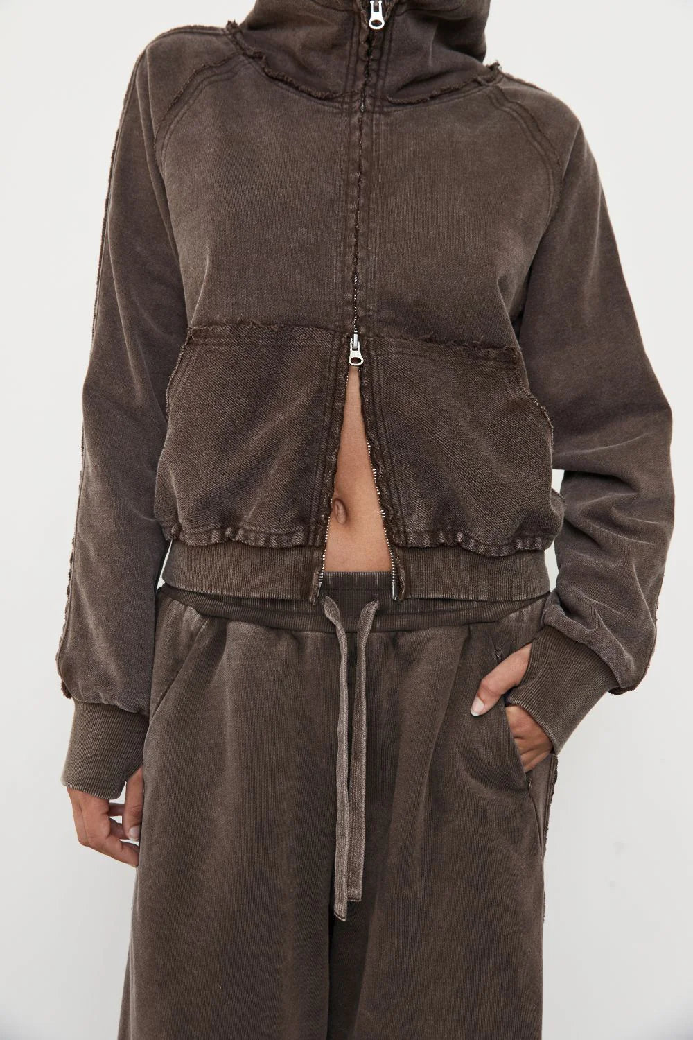 Zip Up Hoodie - Soil Acid Wash