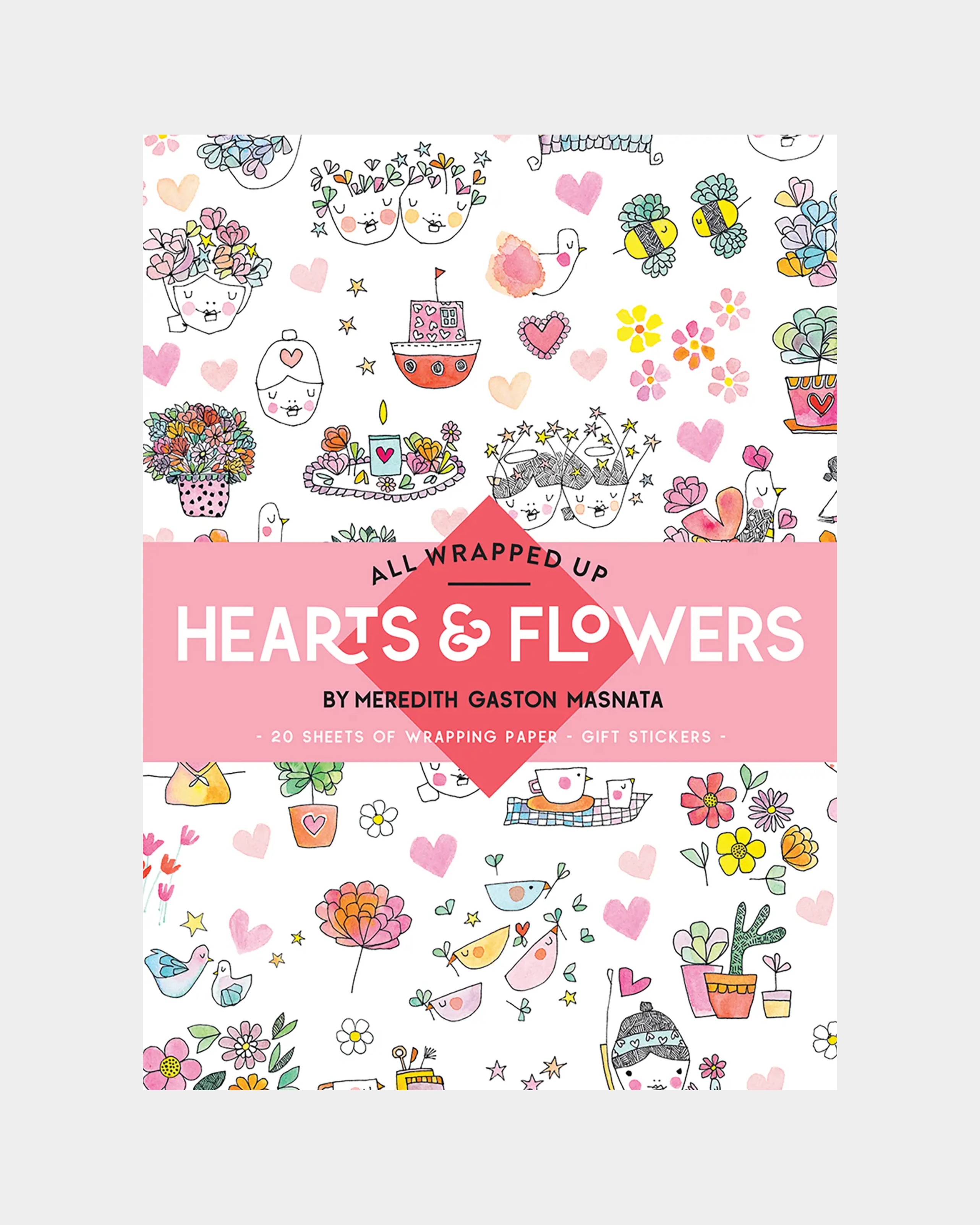 Wrapping Paper Book: Hearts & Flowers