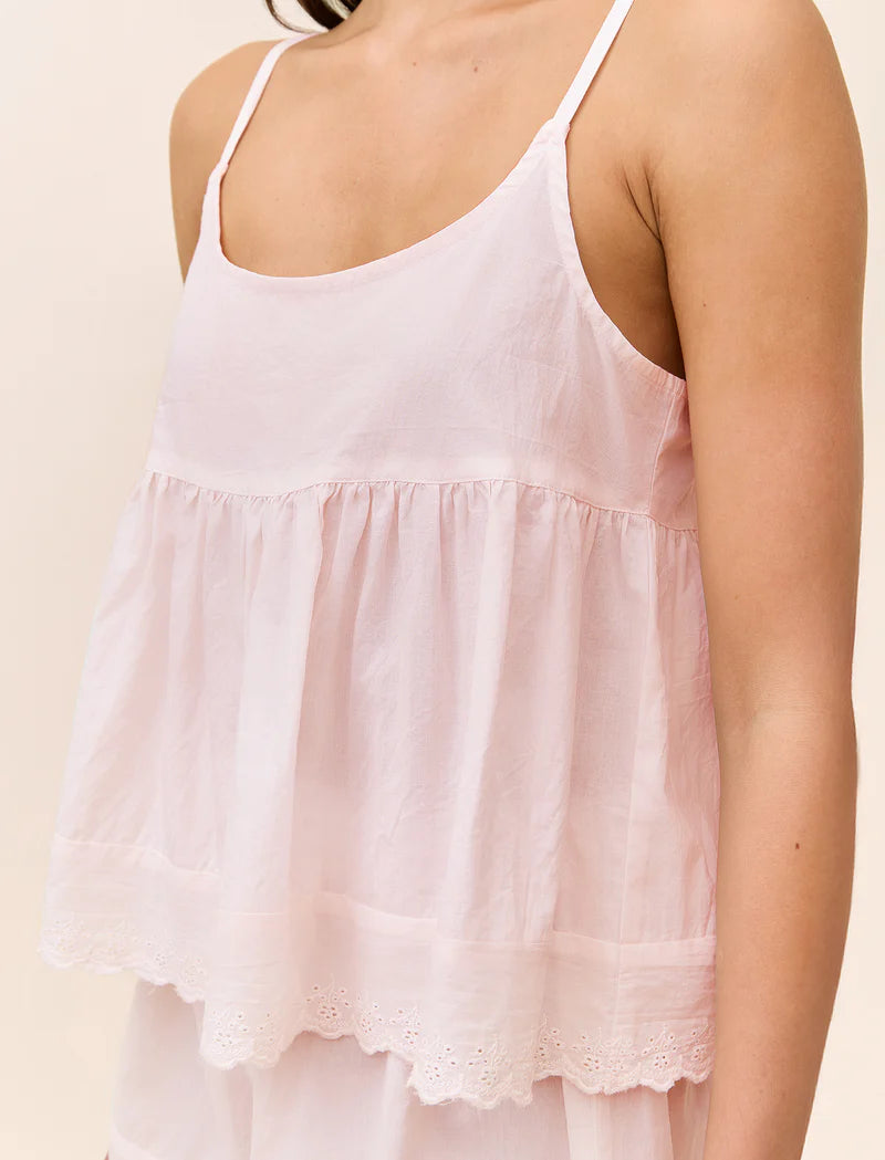 Millie Broderie PJ Set - Pink Rose