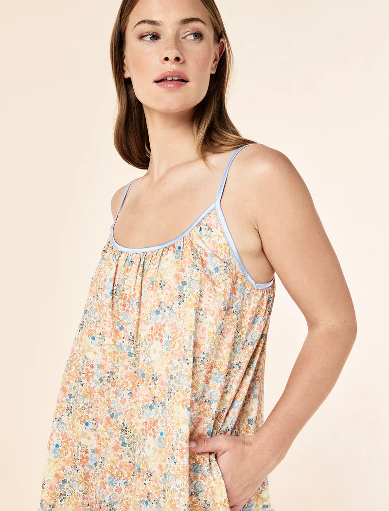 Carly Floral Strappy Nightie - Honey Yellow