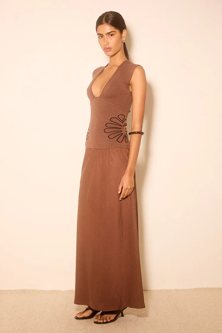 Venture Knit Combo Dress - Cacao