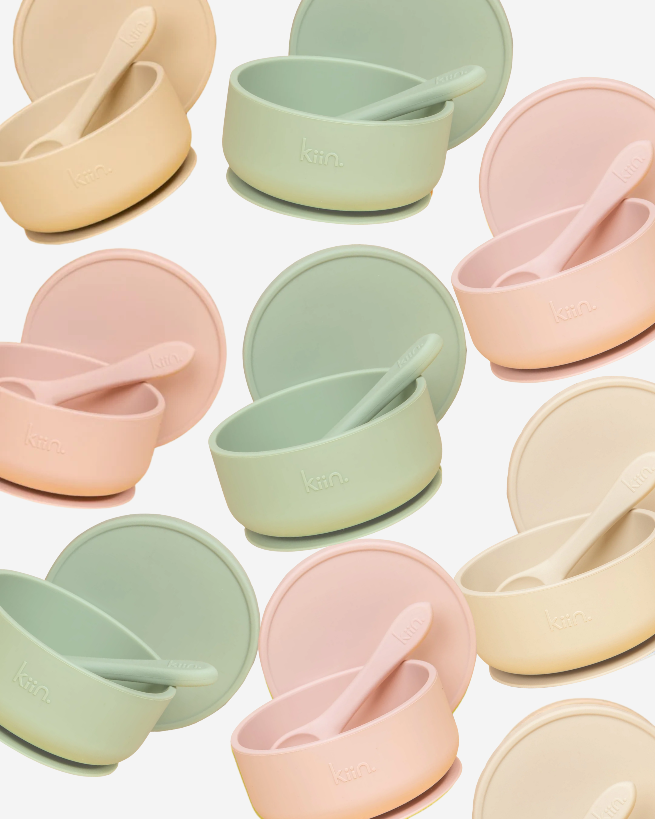 Silicone Suction Bowl With Lid + Spoon Sets