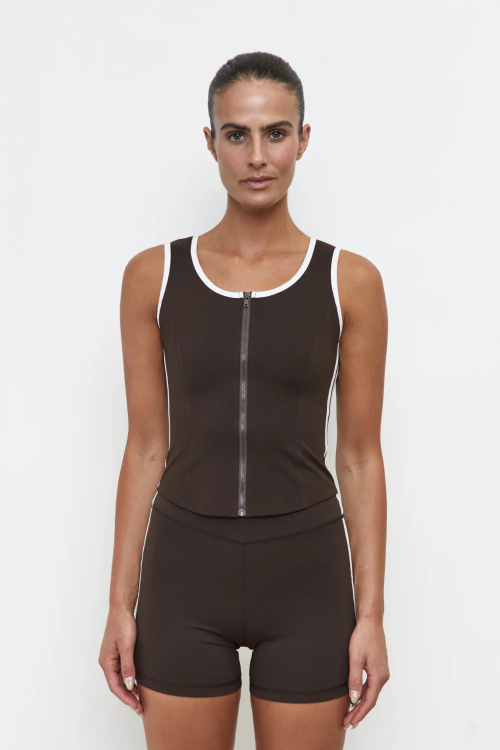 Sport Vest - Java with White Stripe
