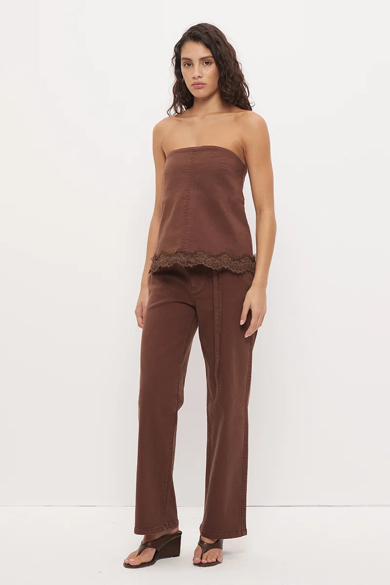 Lacie Denim Top - Mocha