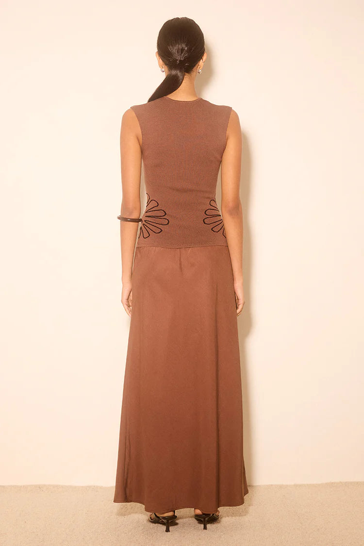 Venture Knit Combo Dress - Cacao