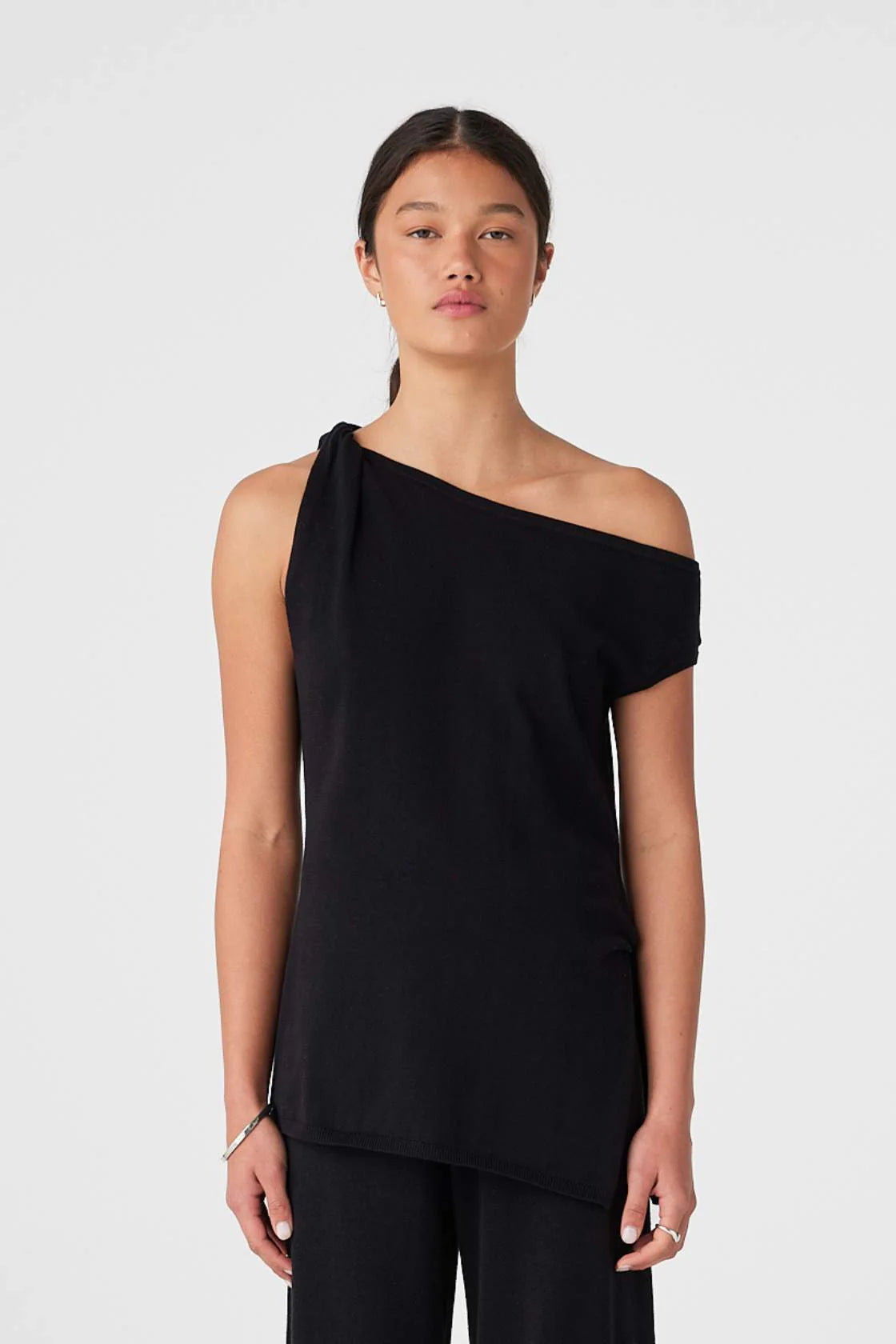 Olympia Asymmetrical Top - Black