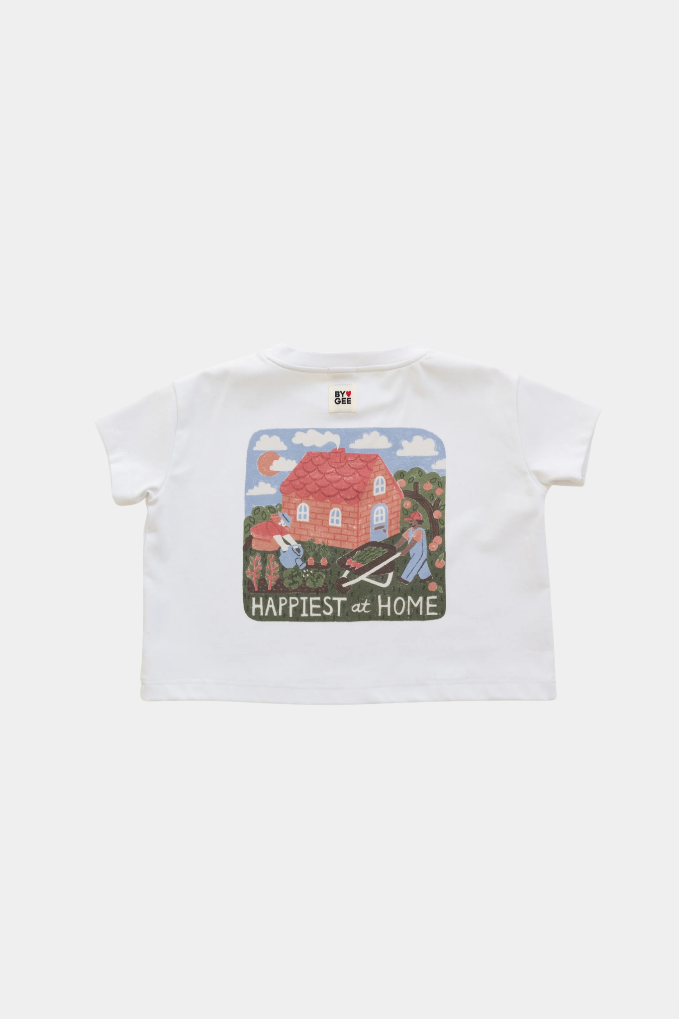 Happy At Home Oversized Boxy Tee - White