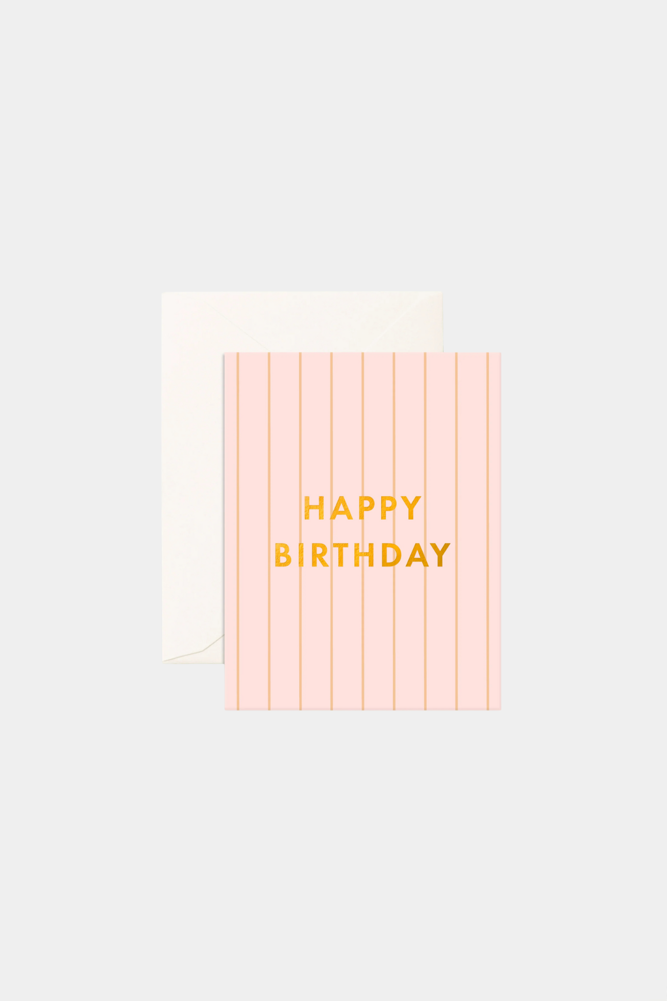 Birthday Peony Pinstripe Greeting Card