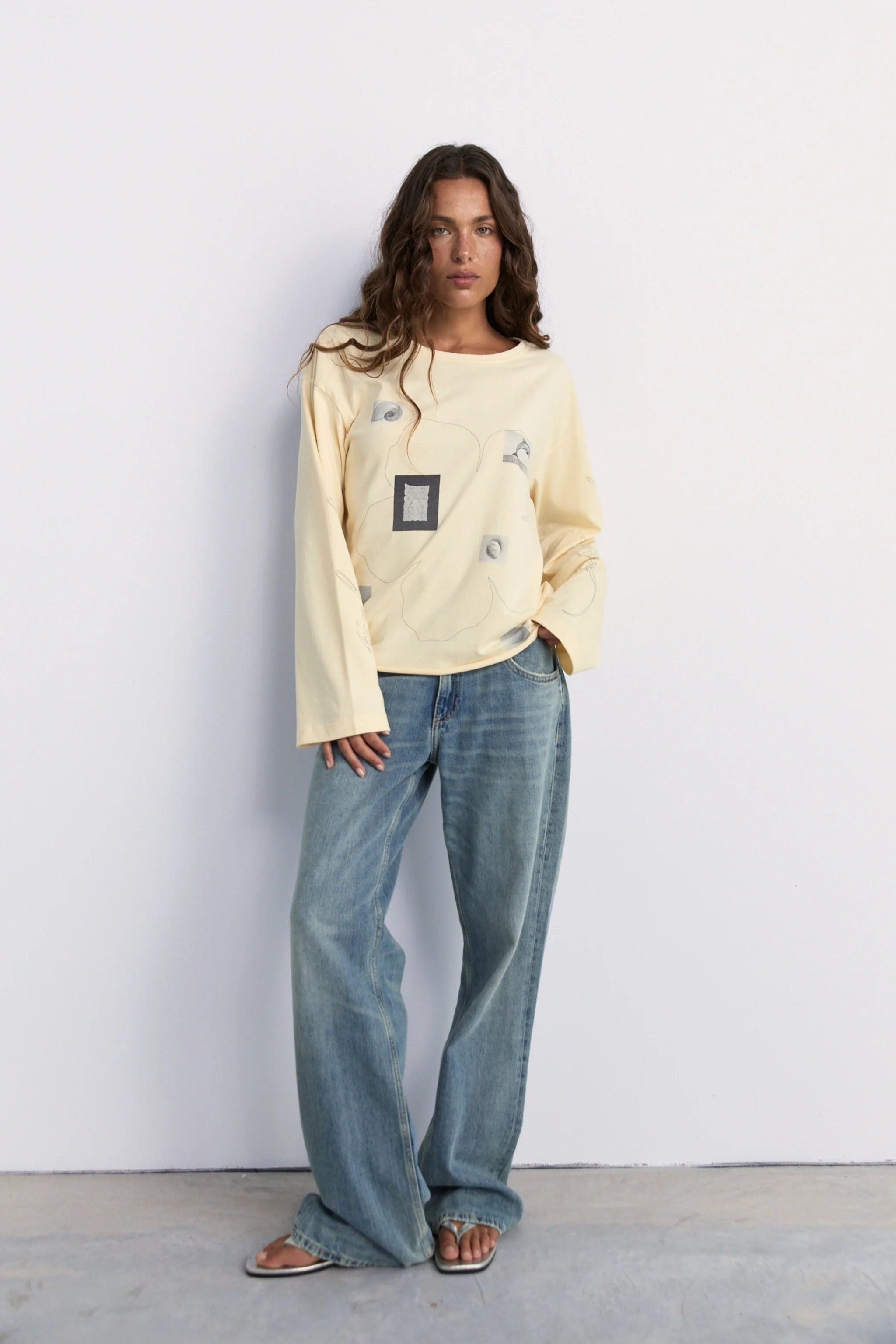 Pinky & Kamal Field Notes Long Sleeve Top - Soft Yellow