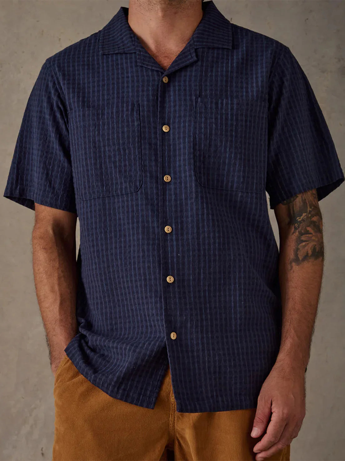 Camp Collar Shirt - Blue Multi (Dark)