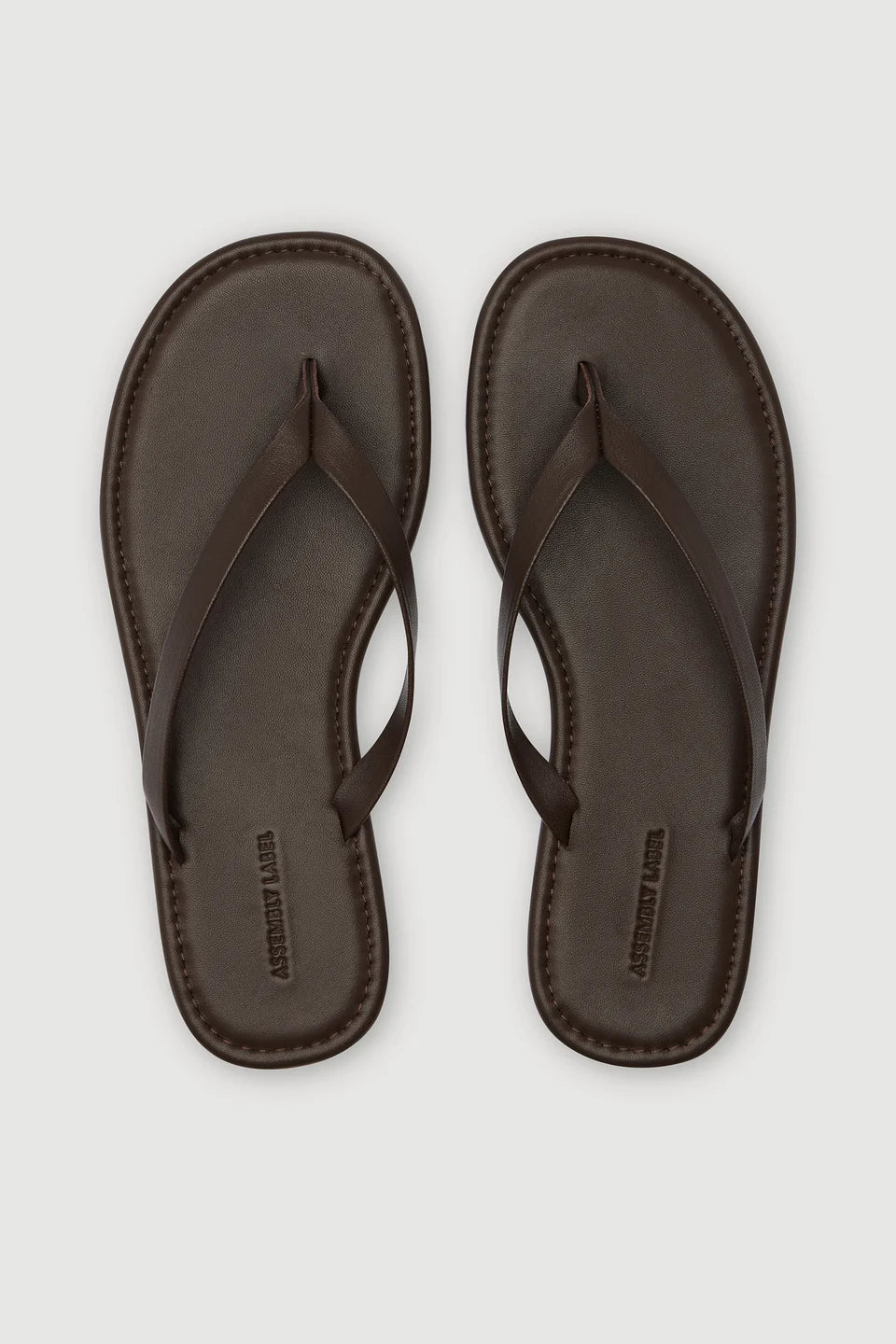 Alina Leather Thong - Walnut