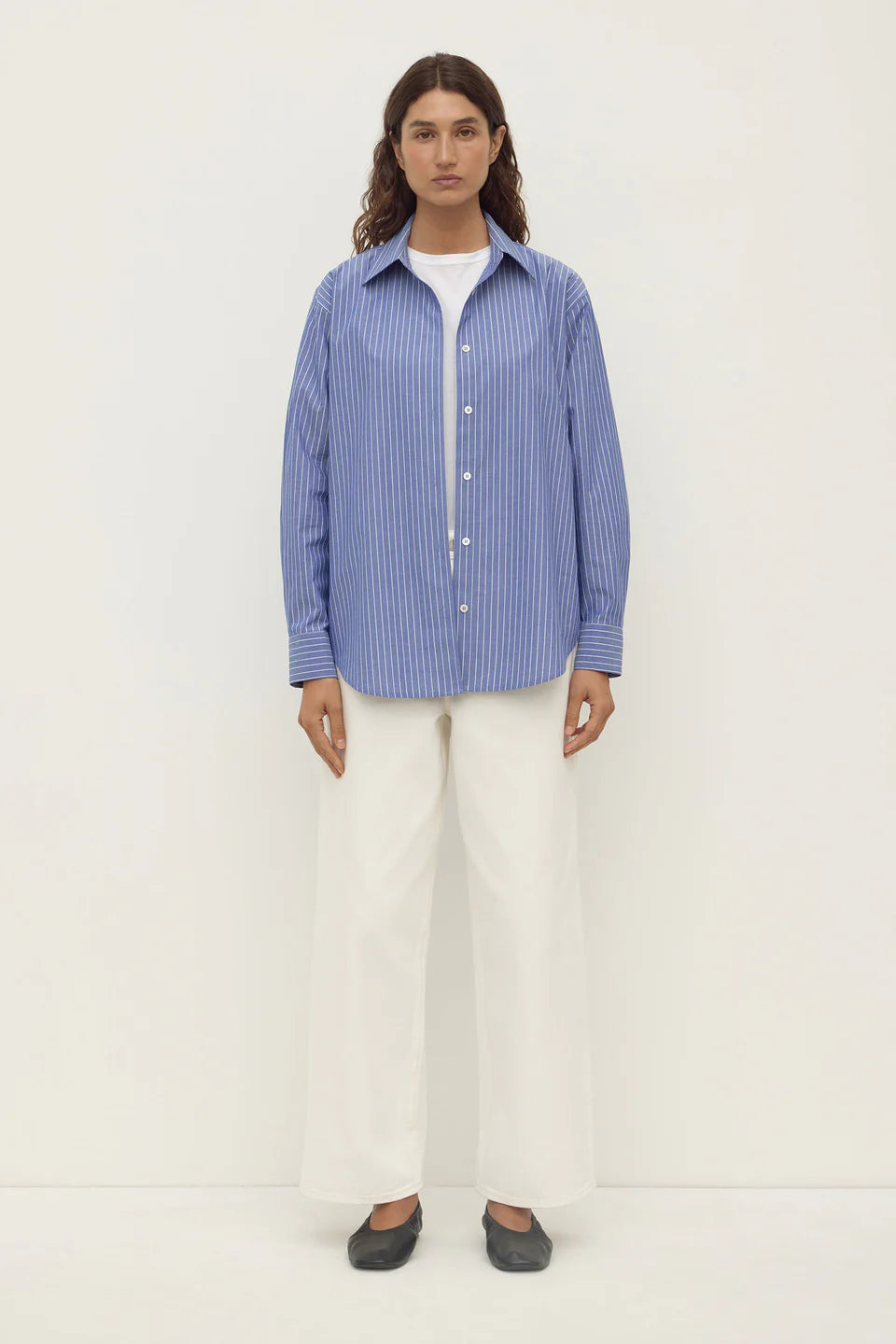 Anais Stripe Shirt - Blue / White Stripe