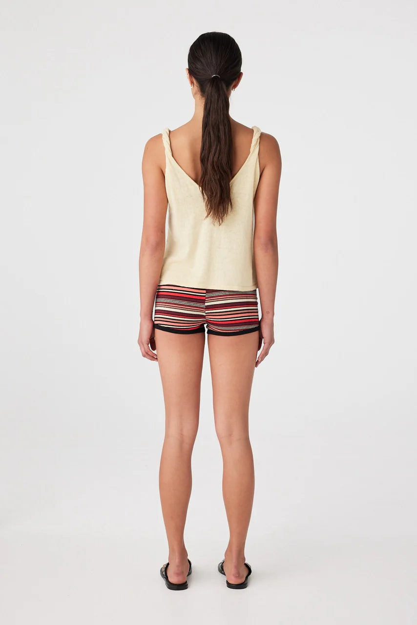 Cotton Knit Shorts - Flame Stripe