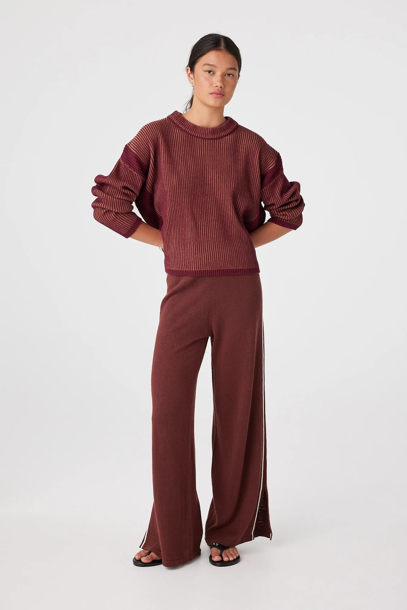 Josie Sweater - Merlot & Pecan