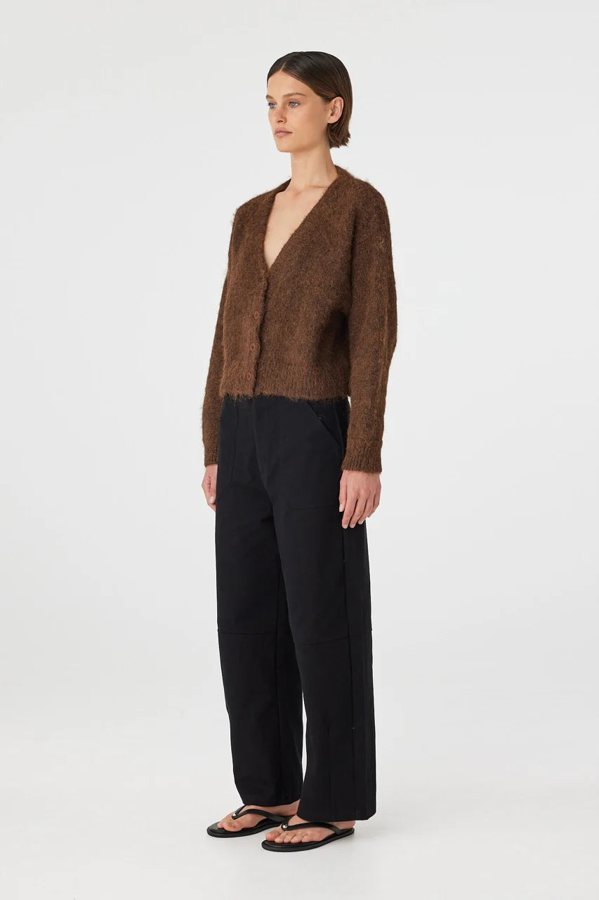 Liora Fluffy Cardigan - Espresso