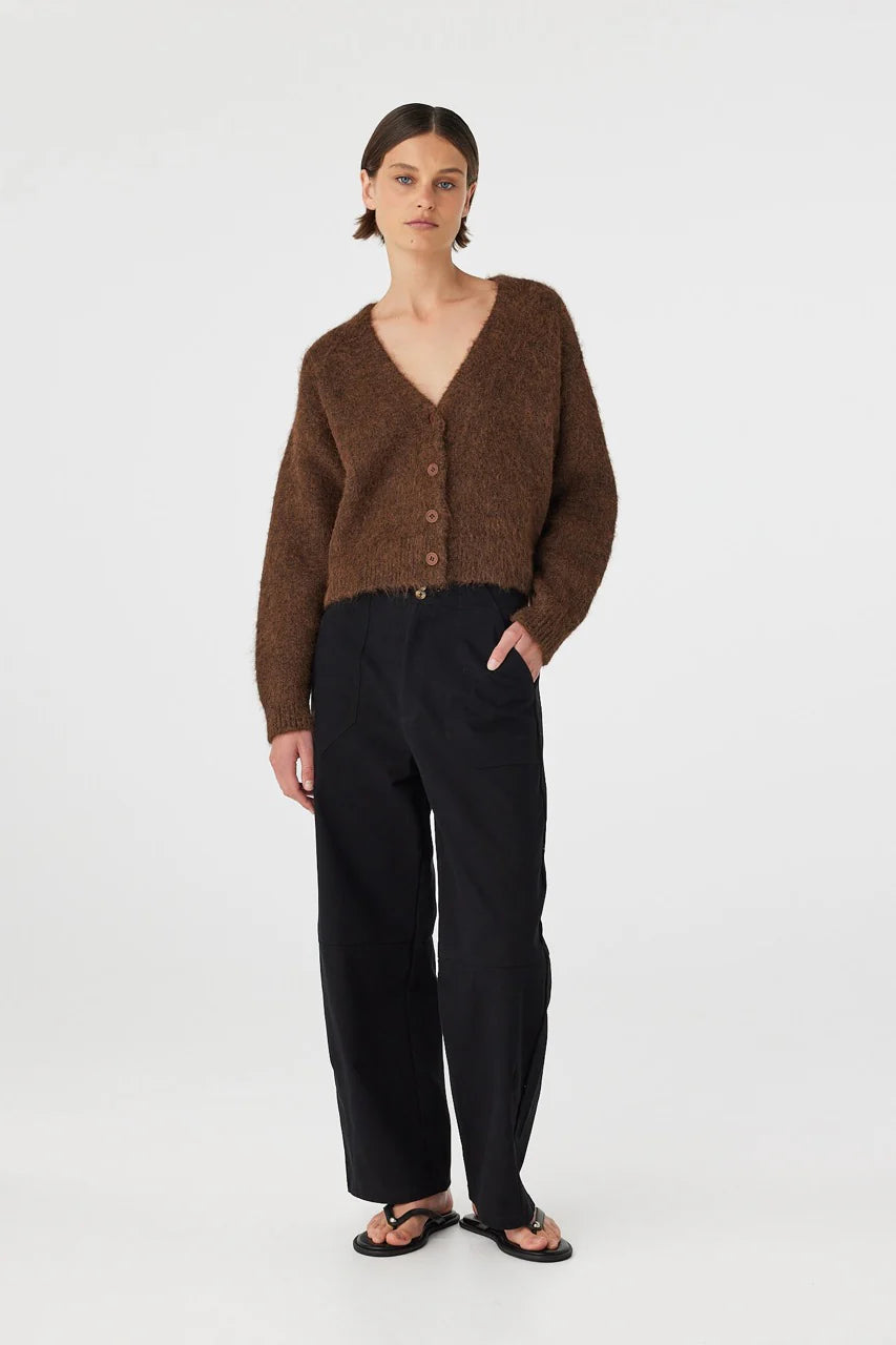 Liora Fluffy Cardigan - Espresso