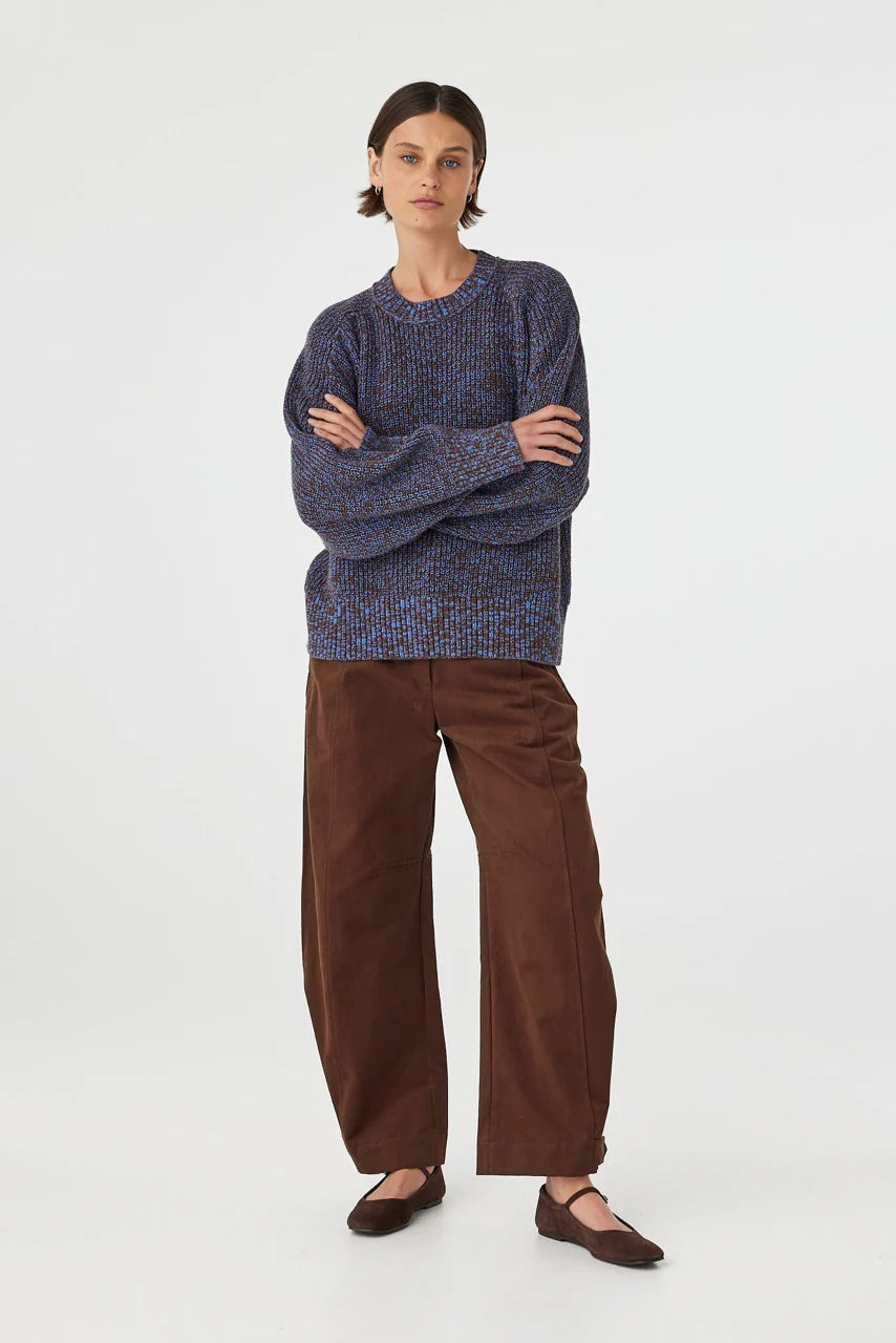 Solene Sweater - Chocolate & Royal Multi
