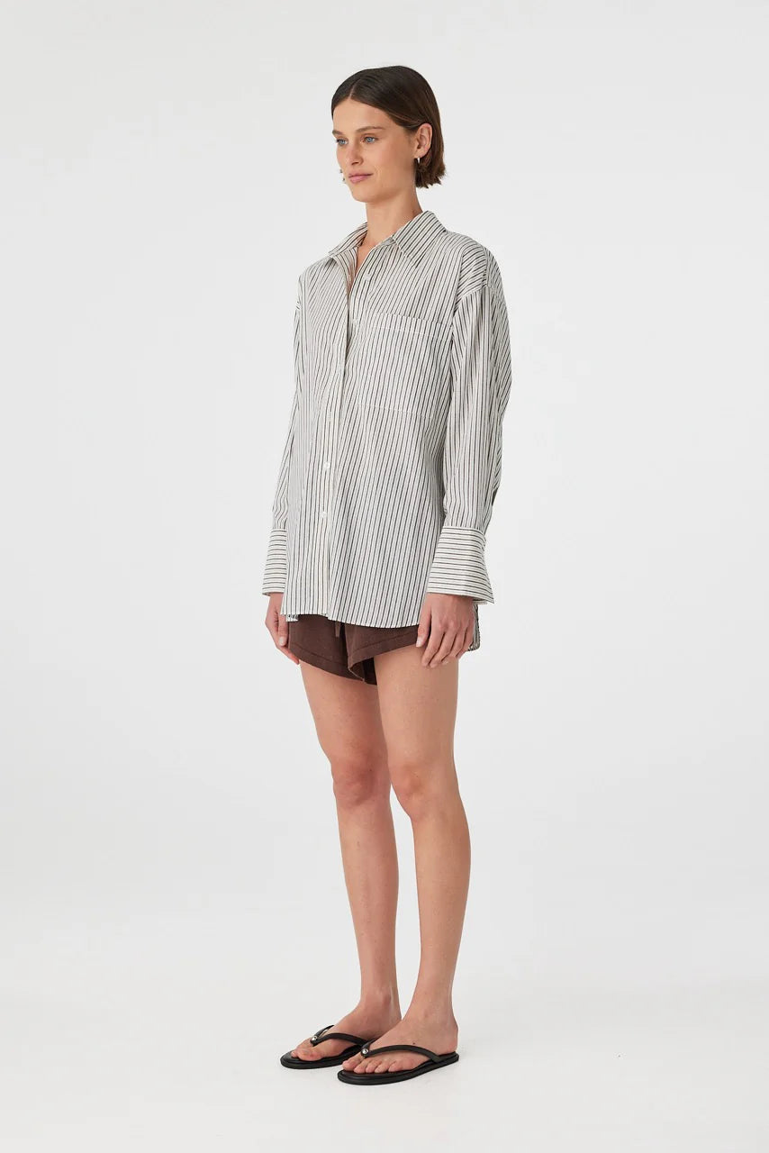 Rae Shirt - Black White Stripe
