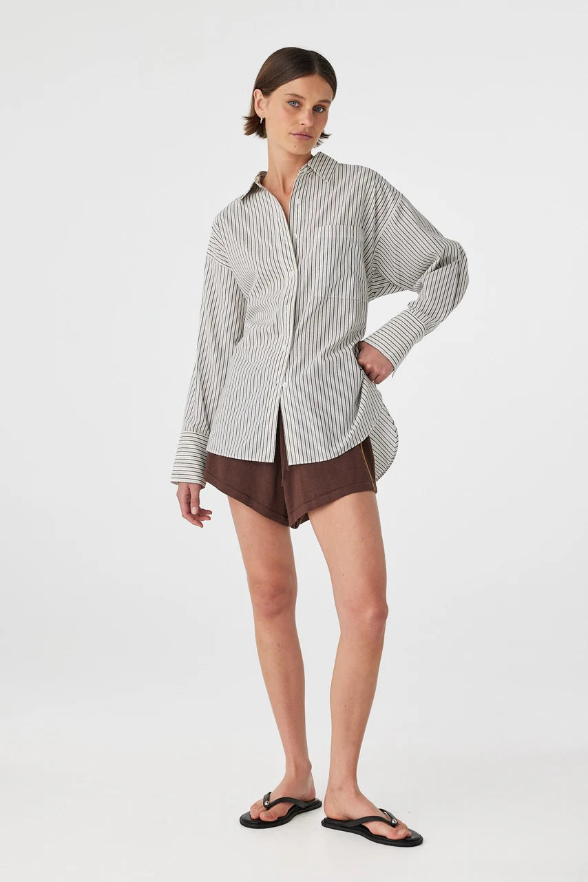 Rae Shirt - Black White Stripe