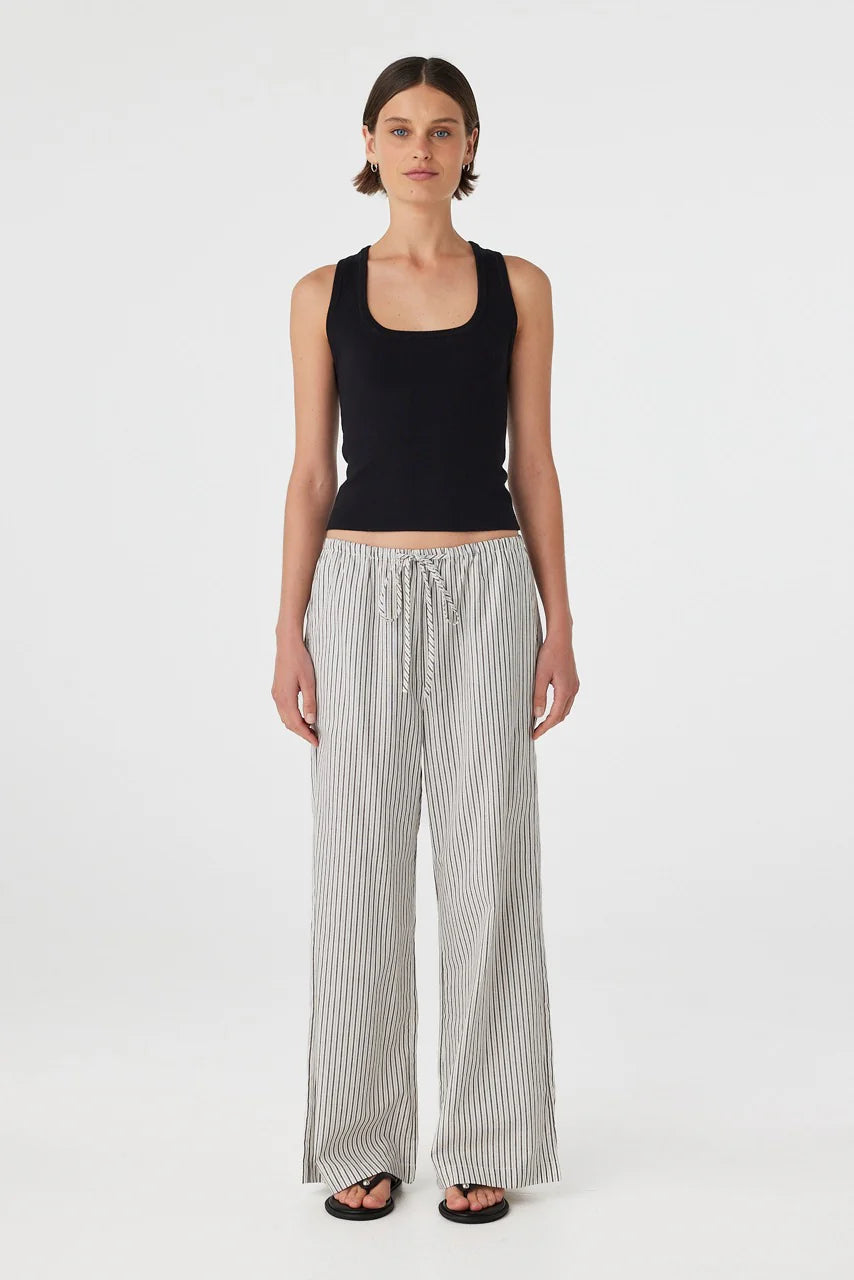 Rae Pants - Black White Stripe