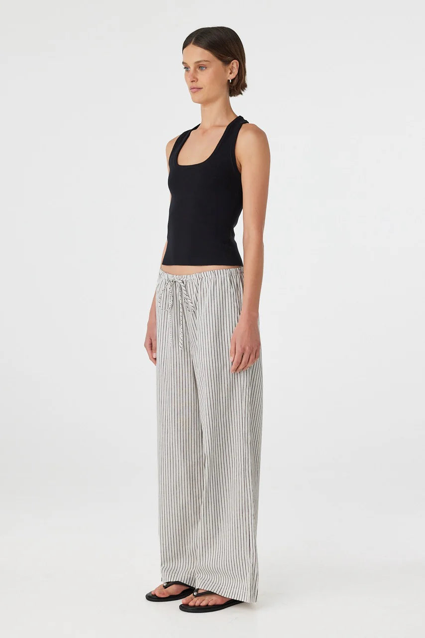 Rae Pants - Black White Stripe