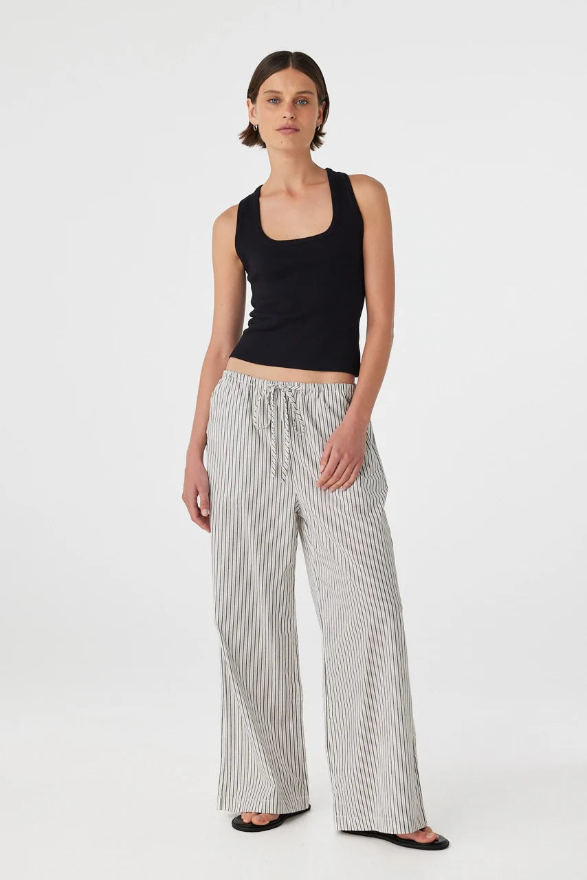 Rae Pants - Black White Stripe