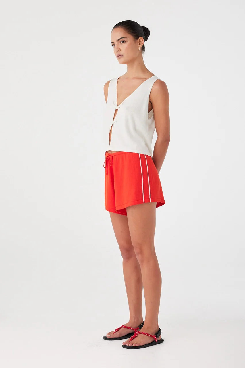 Pippa Drawstring Short - Hibiscus