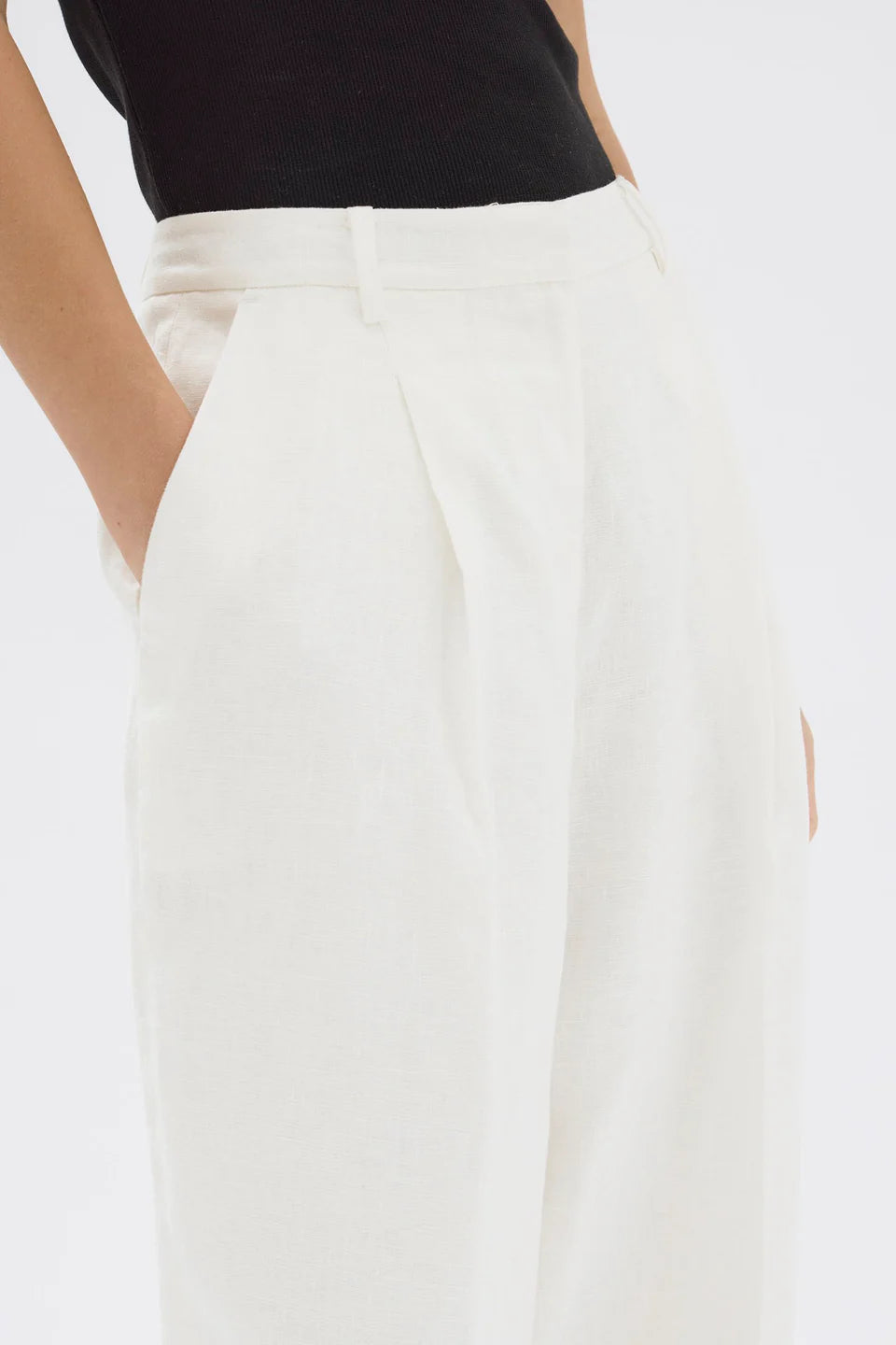 Aria Linen Pant - Antique White