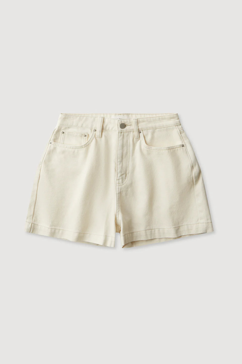 Boxy Denim Short - Ecru