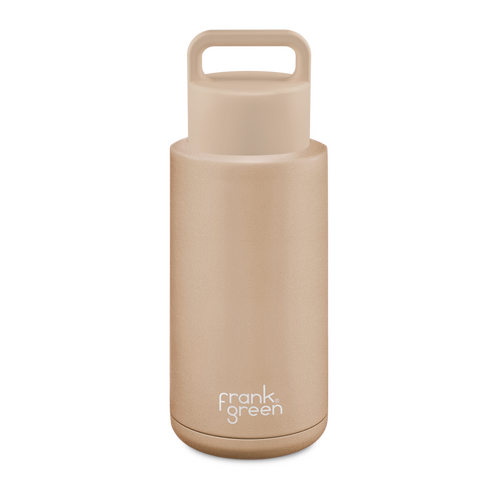 Frank Green Ceramic Reusable Bottle with Grip Lid 34oz - Soft Stone