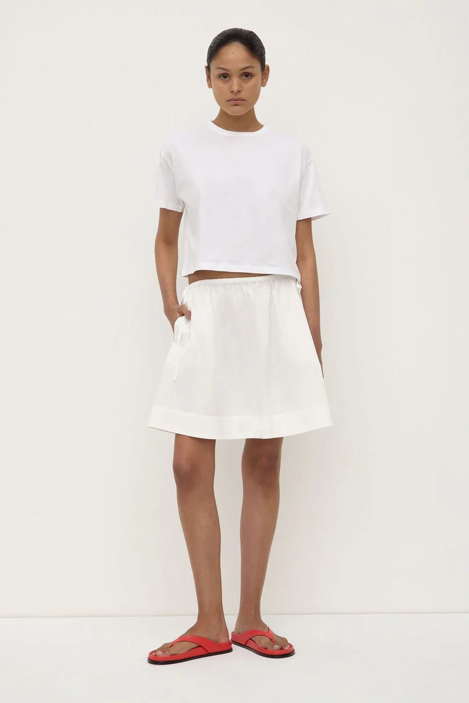 Bella Poplin Skirt - White