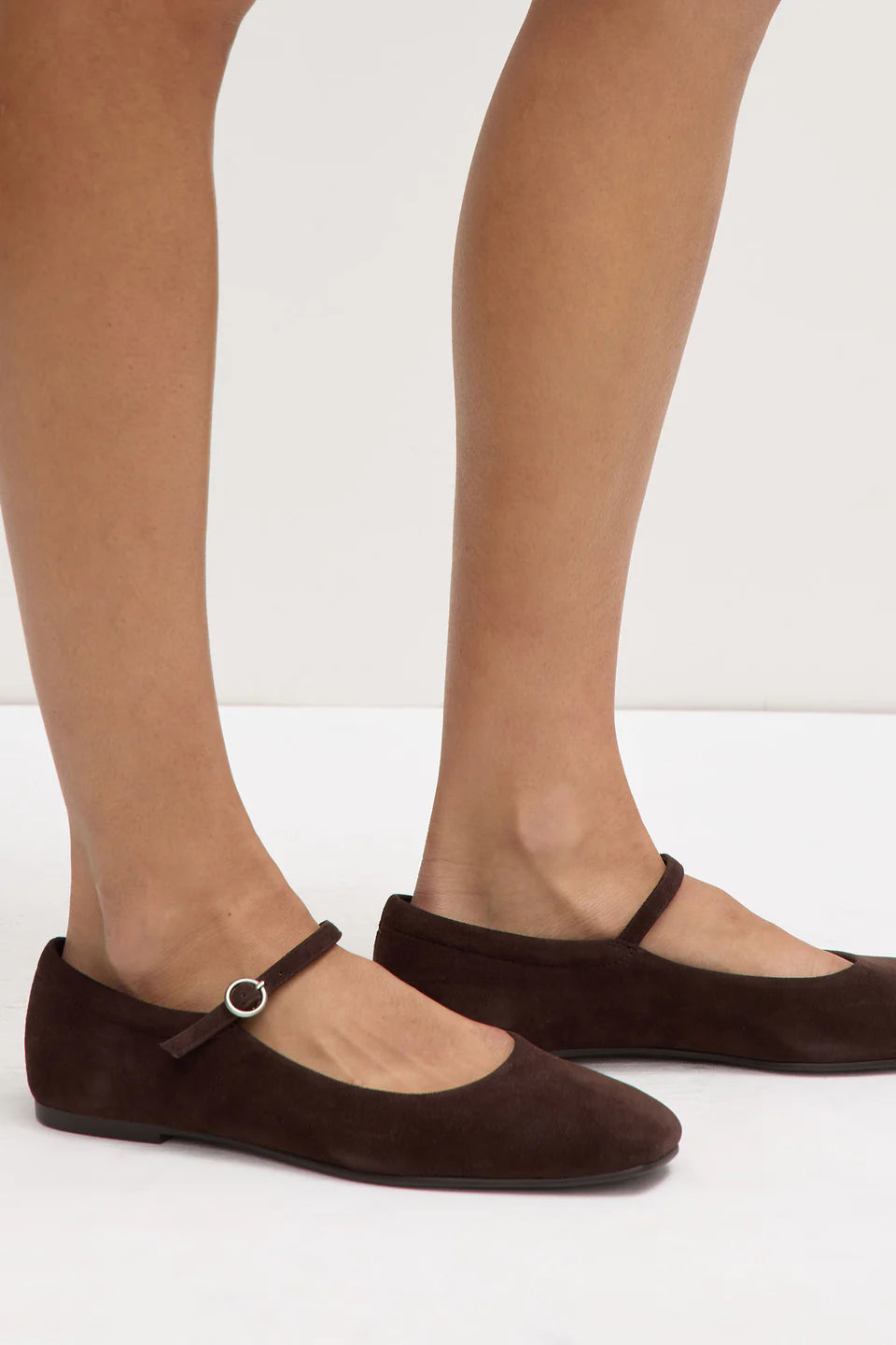Beth Suede Ballet Flat - Ganache