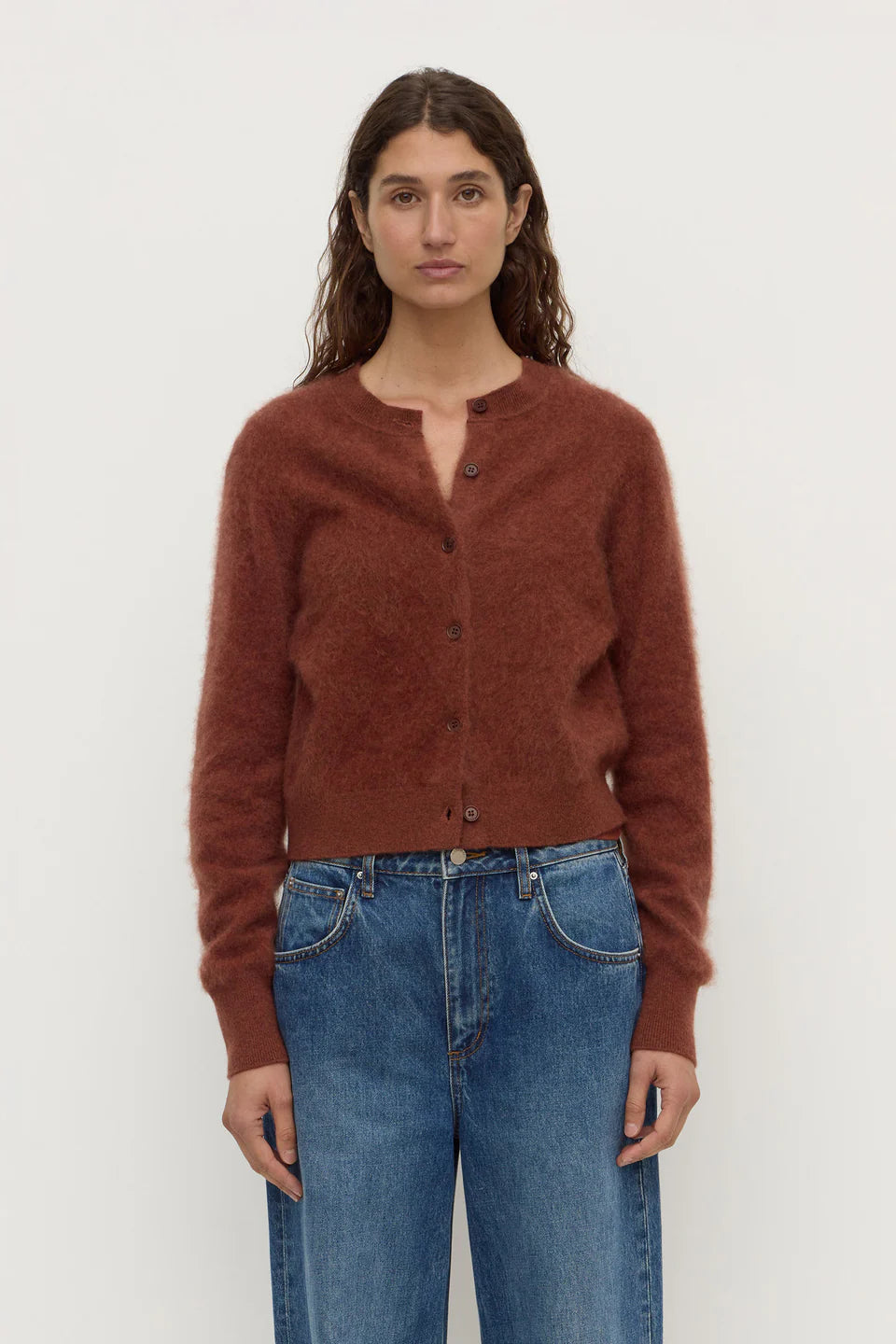 Carina Merino Wool Cardigan - Burnt Amber