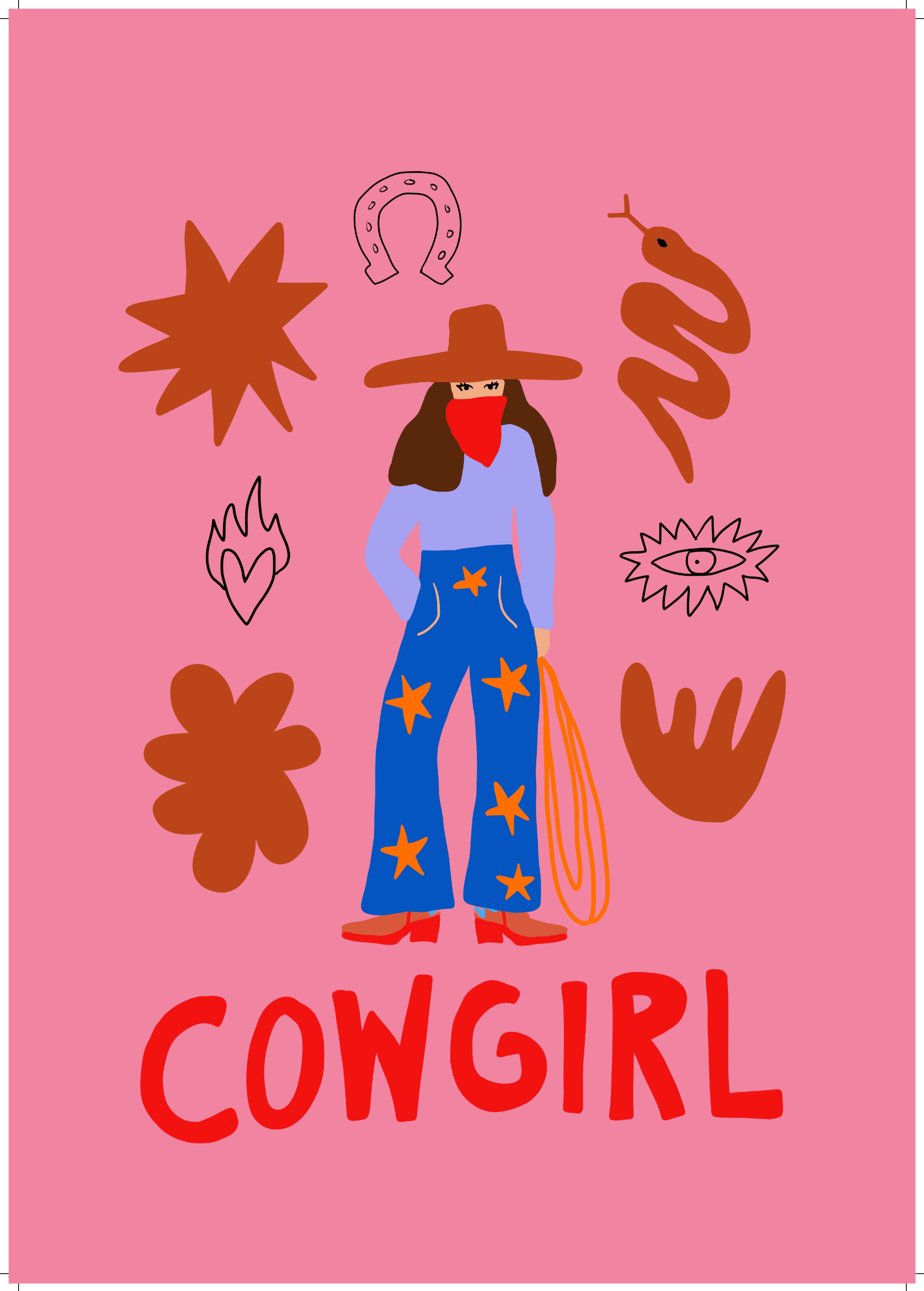 Cowgirl Print A3