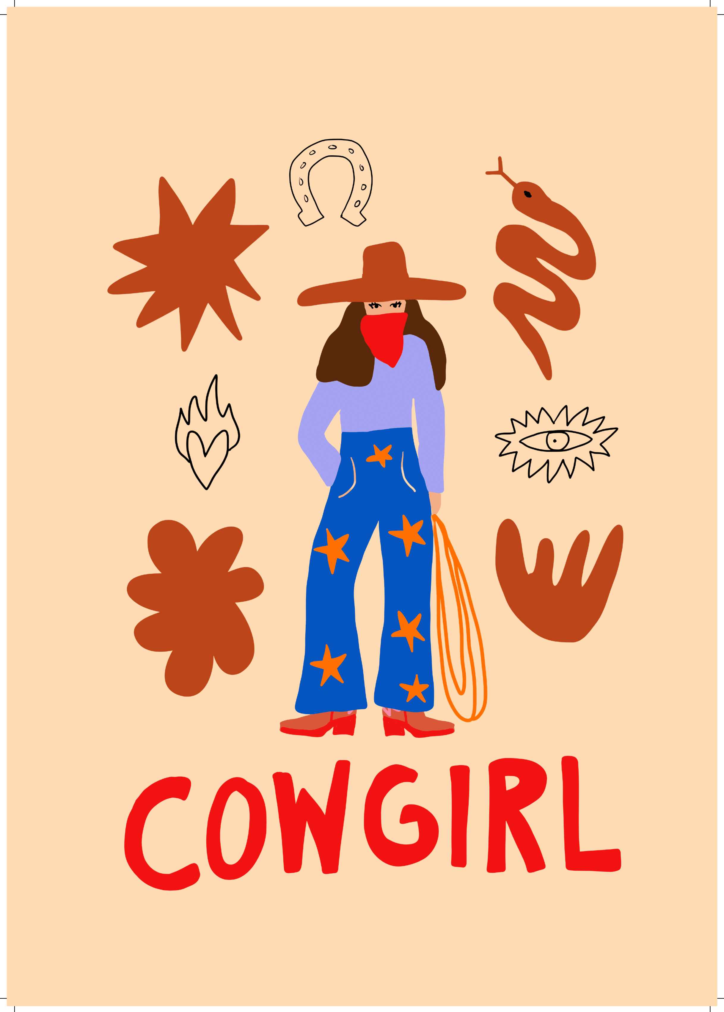 Cowgirl Print A3
