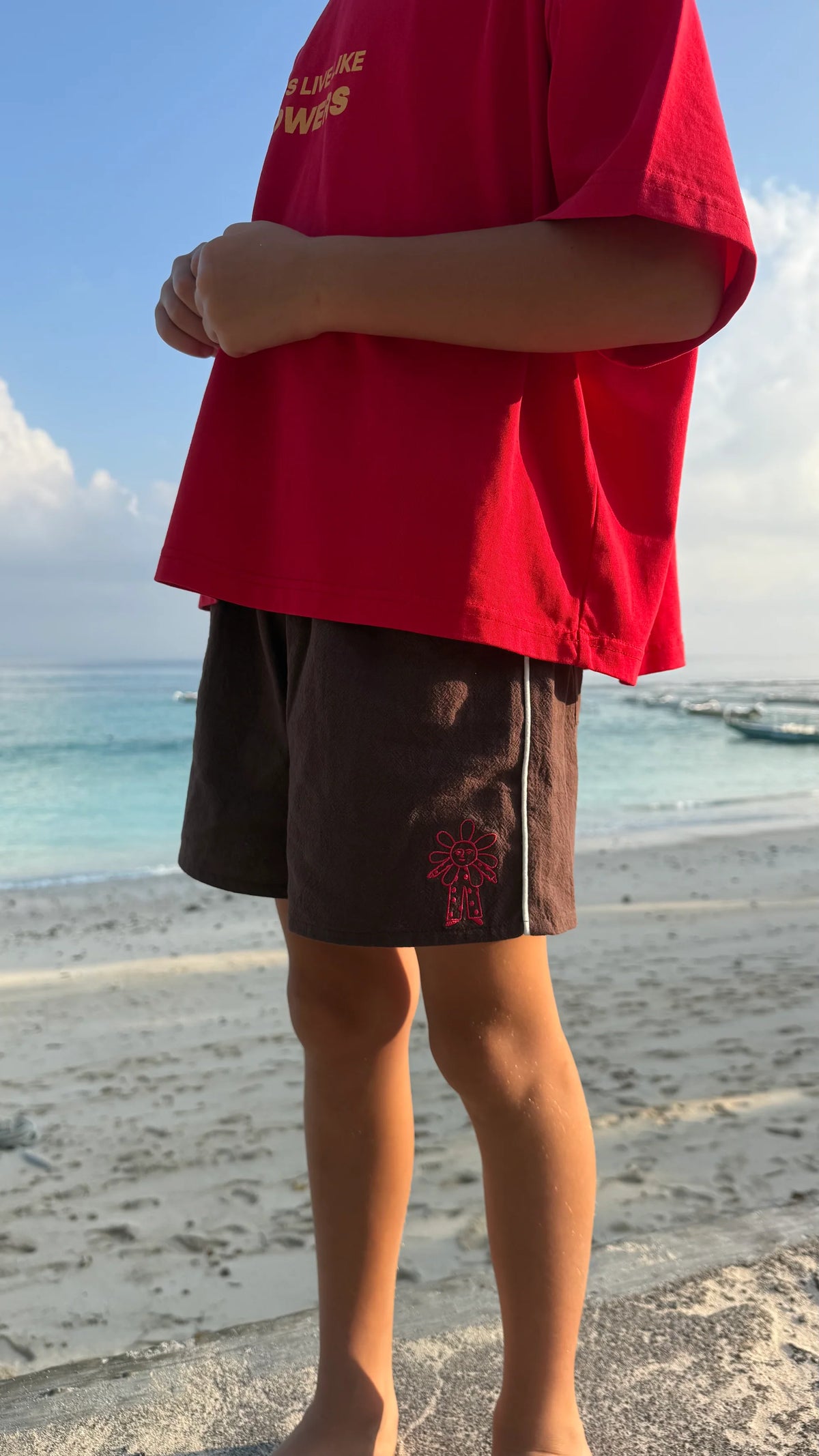 Dancing Flowers Shorts - Cocoa