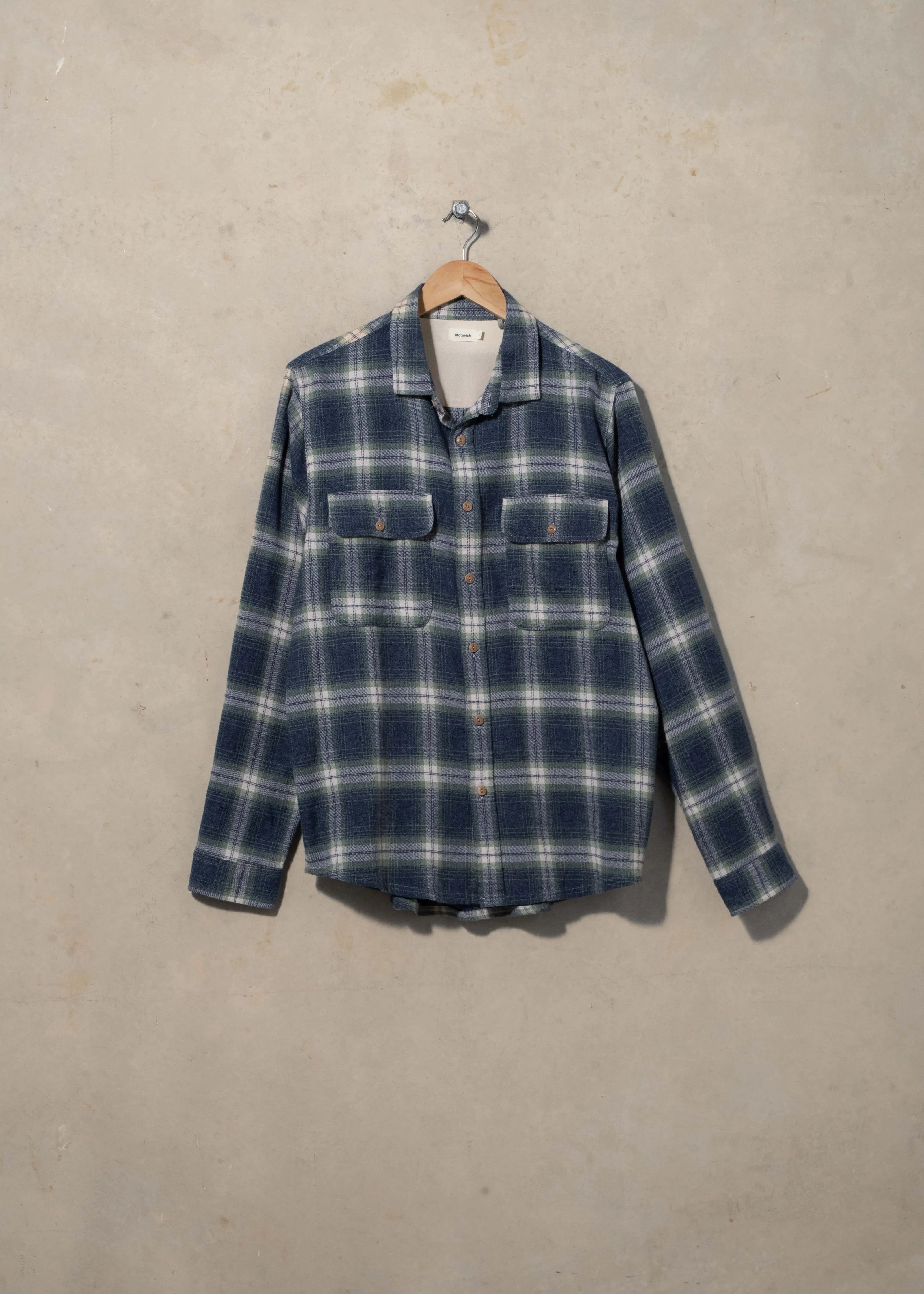Twin Pocket Flannel Shirt - Blue
