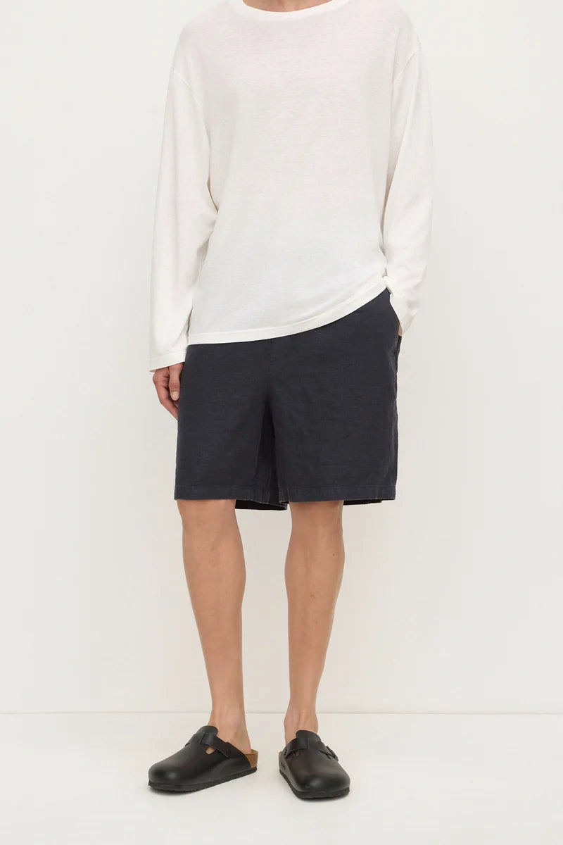 Finley Linen Short - True Navy