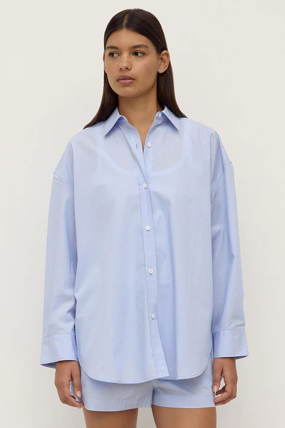 Havana Stripe Poplin Shirt - Blue / White Stripe