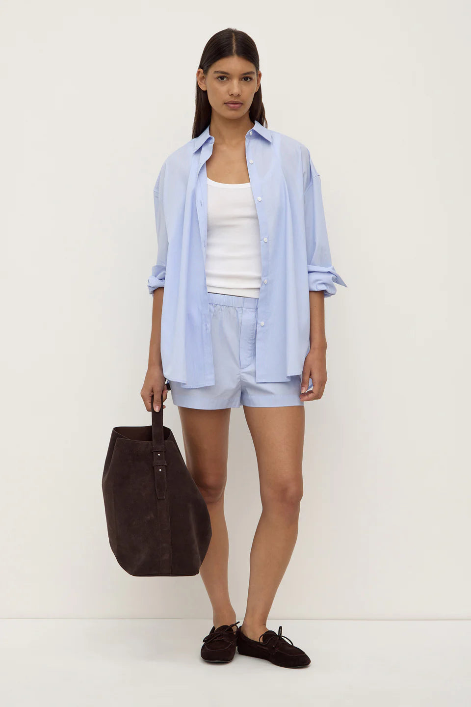 Havana Stripe Poplin Short - Blue / White Stripe