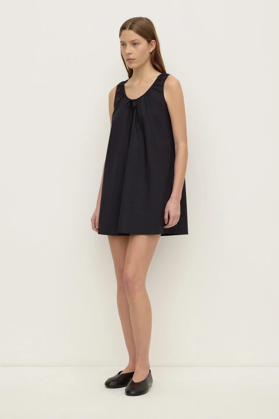 Holly Cotton Mini Dress - Black