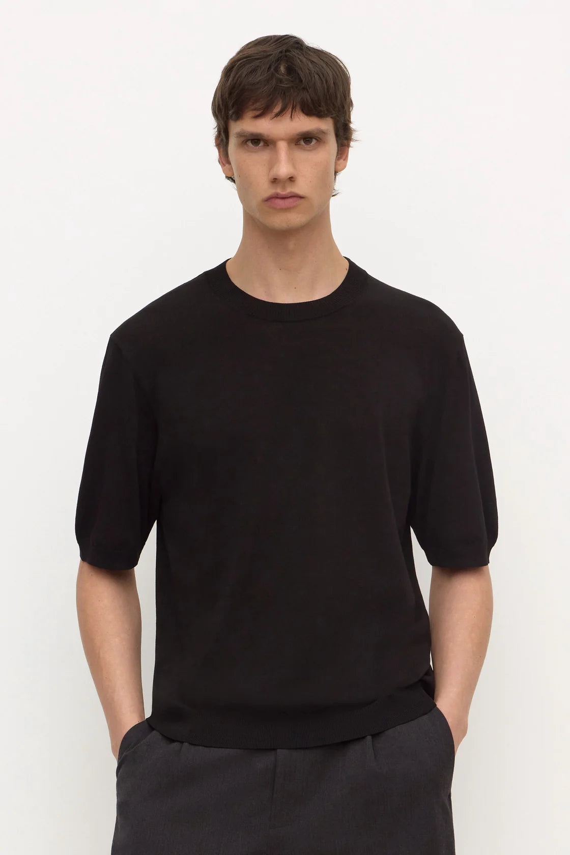 Hugh Knit Tee - True Black
