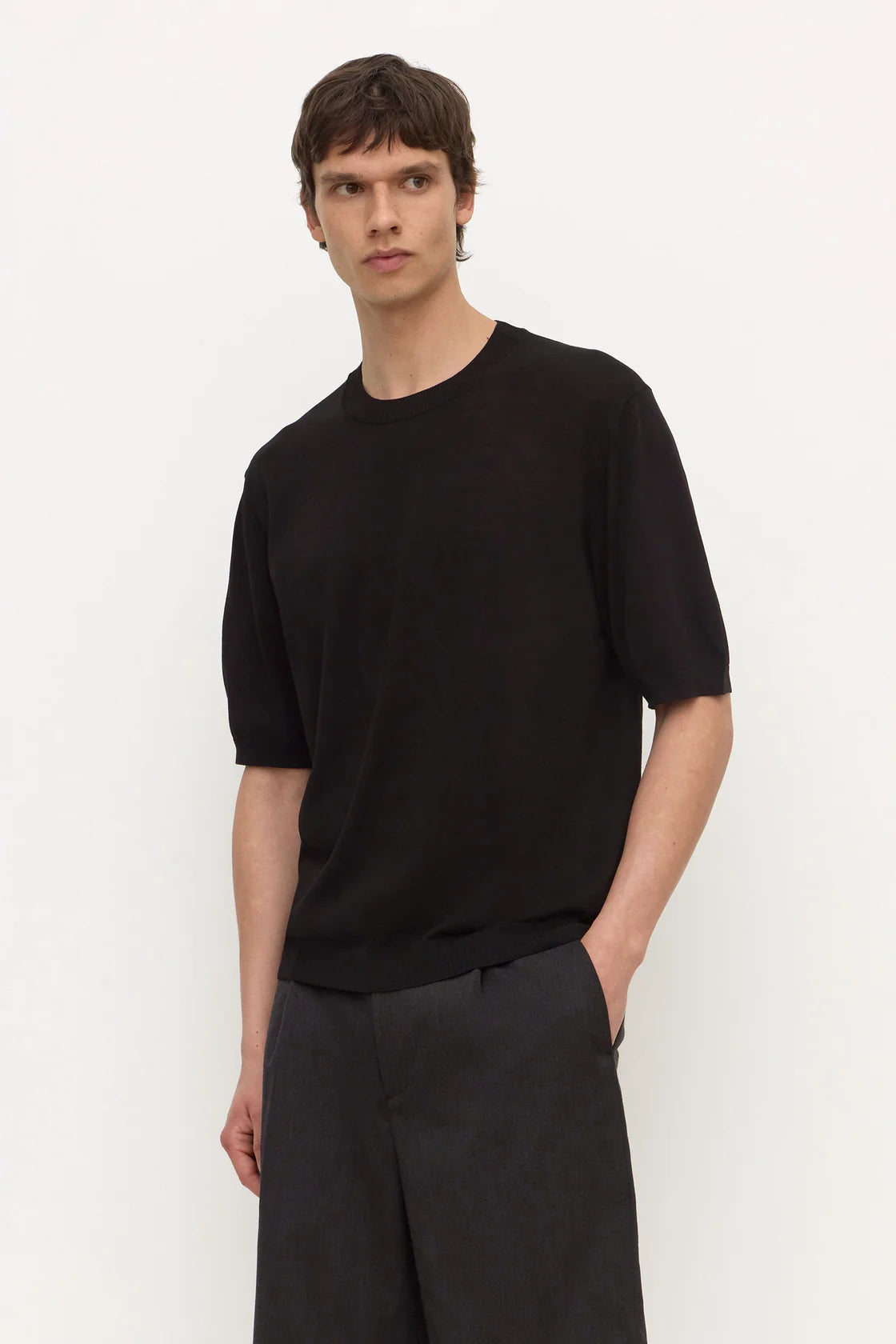 Hugh Knit Tee - True Black